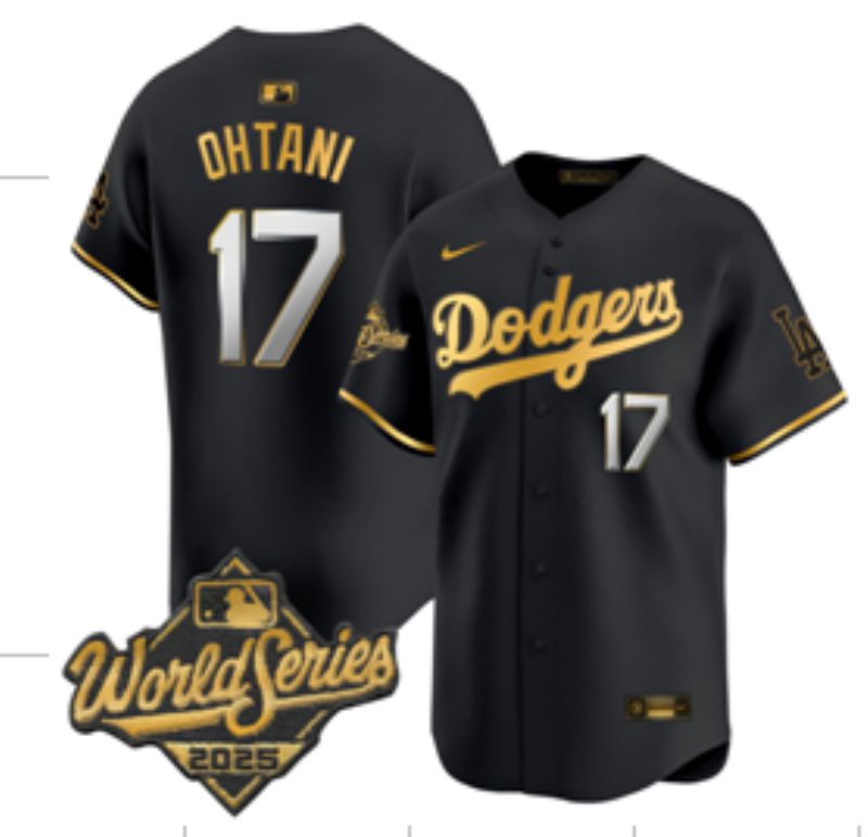 Men 2025 Los Angeles Dodgers #17 Ohtani Black Nike MLB Jersey style 096->los angeles dodgers->MLB Jersey